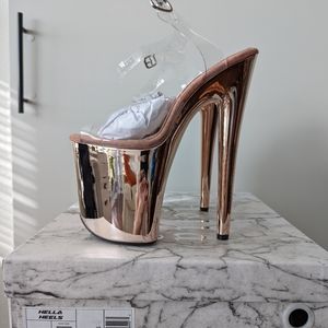 Hella Heels Sienna Rose Gold Heels 8"